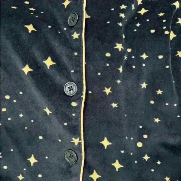 Joyspun Velour Stretch Plus Size Pj Set NWOT Sz 2z Navy Celestial Long Sleeve - Picture 4 of 8
